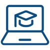 icon of a laptop with a graduation cap